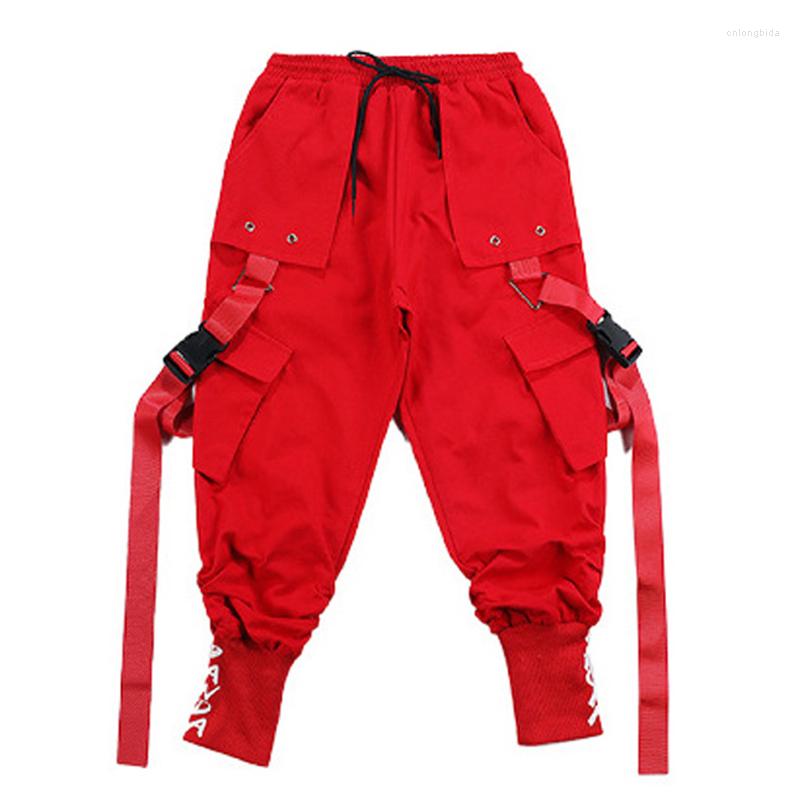 Stage Wear Tactical Cargo Pants For Girls Boys Dance Costume Clothes Kid Cool Black Hip Hop Clothing Streetwear Harajuku Jogger