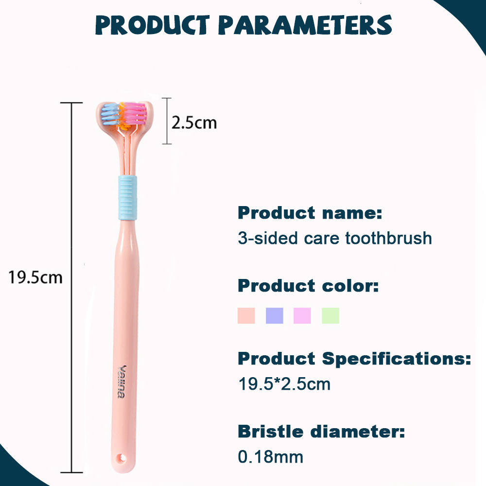 Toothbrush Three Sided Soft Hair Tooth Adult Ultra Fine Bristle Oral Care Safety Teeth Brush for Health Cle 230906