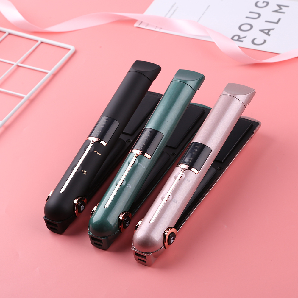 Hair Straighteners USB Cordless mini 3 colors Straightener Curler Flat Iron Professional Fast Warmup Thermal 230906