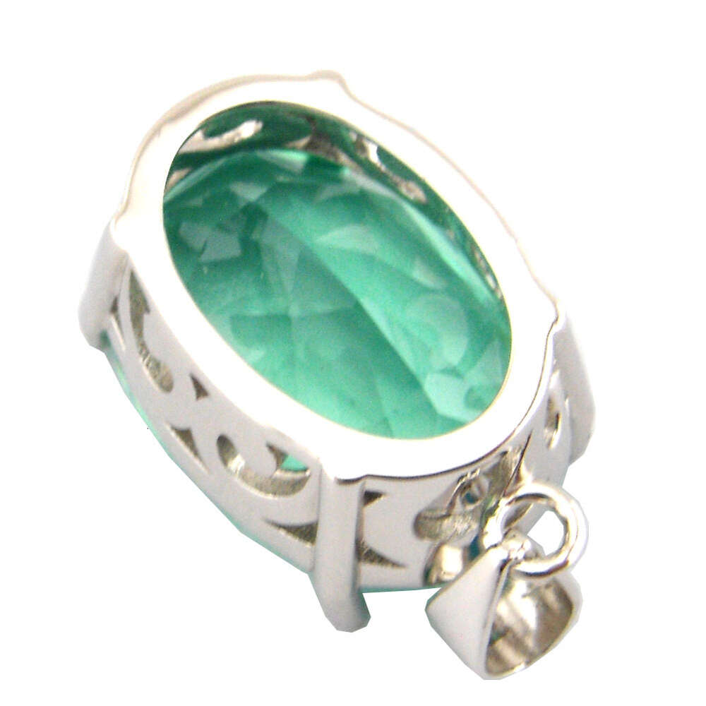 silver jewelry pendant green spinel pendant women necklace