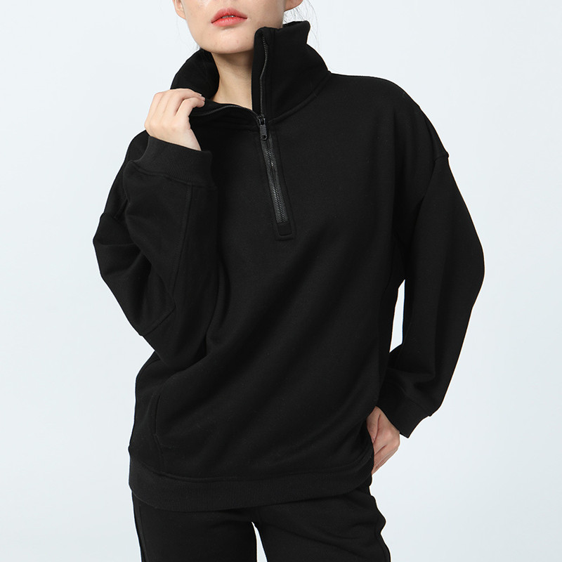 Women Thick Jacket Sweatshirt For Autumn Yoga Suit Jacket Ladies Gym Workout Coat Half Zipper Fleece Loose Workout Pullover LW031