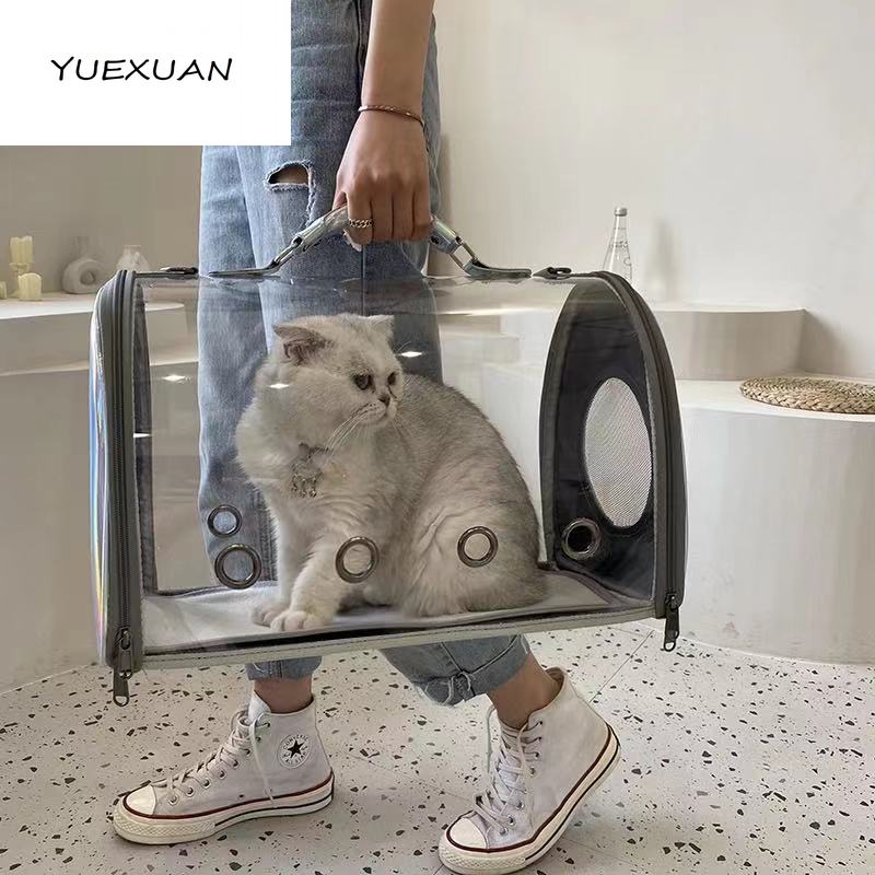 yuexuan transparent cat bag space capsule style large space portable pet bag breathable outdoor portable cat and dog bag carriers