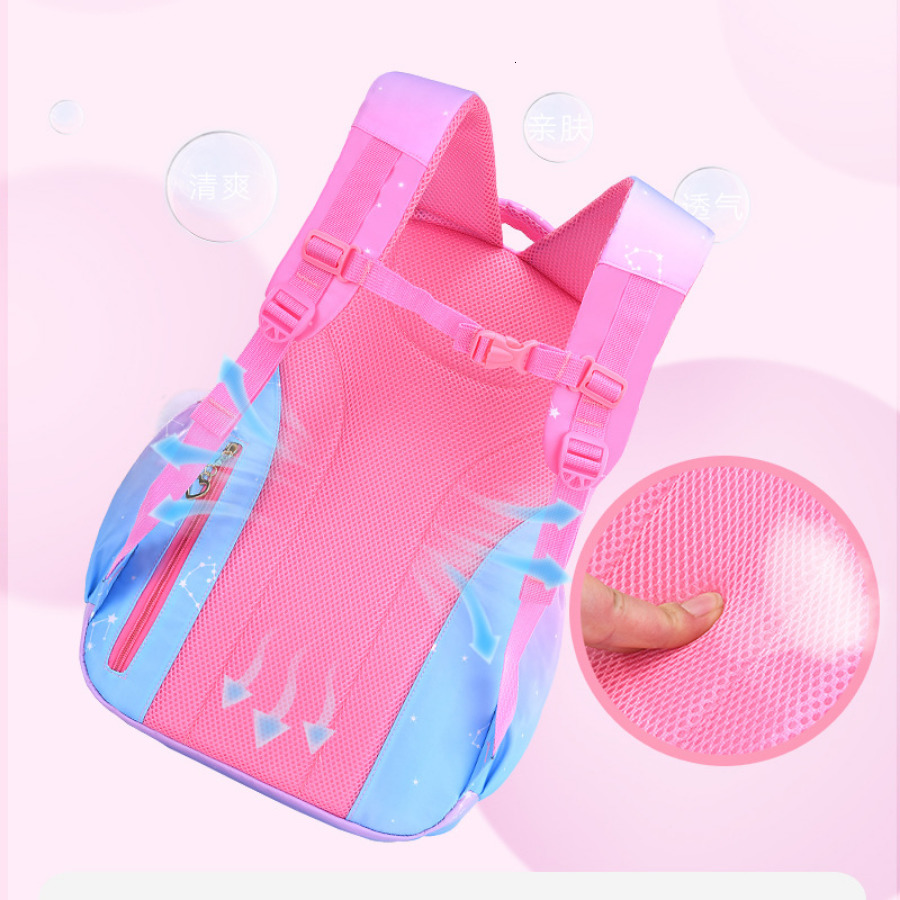 Backpacks Orthopedic Primary Girls School Backpack Bag Gradient Color Grades 136 For Children Backpack Large Capacity Students Rucksack 230906