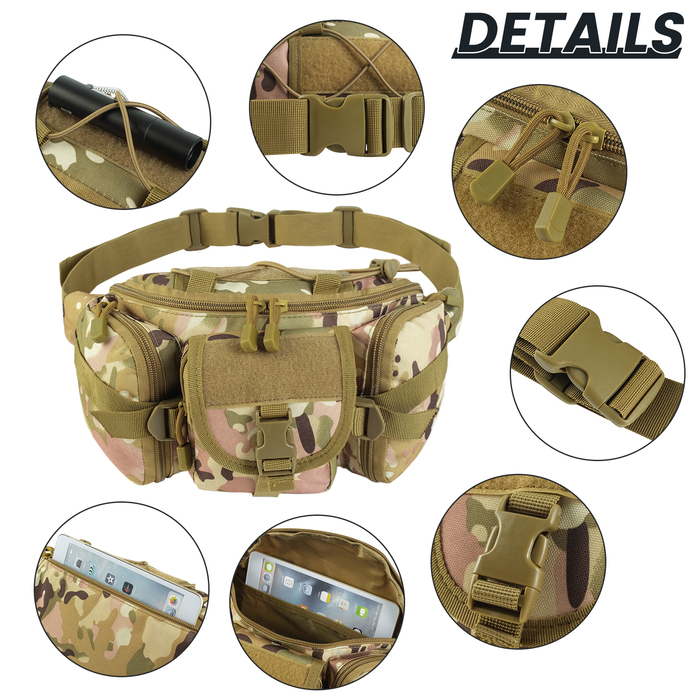 Backpack Tactical Waist Bag Military Fan Bag Sports Outdoor Large-Capacity Waterproof Riding Travel Running Multi-Function Chest Bag 230907