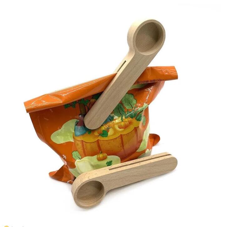 Wood Coffee Scoops Coffeeware Kitchen Dining Bar Home Garden Design Scoop With Bag Clip Tablespoon Solid Beech Wooden Measuring Tea Bean