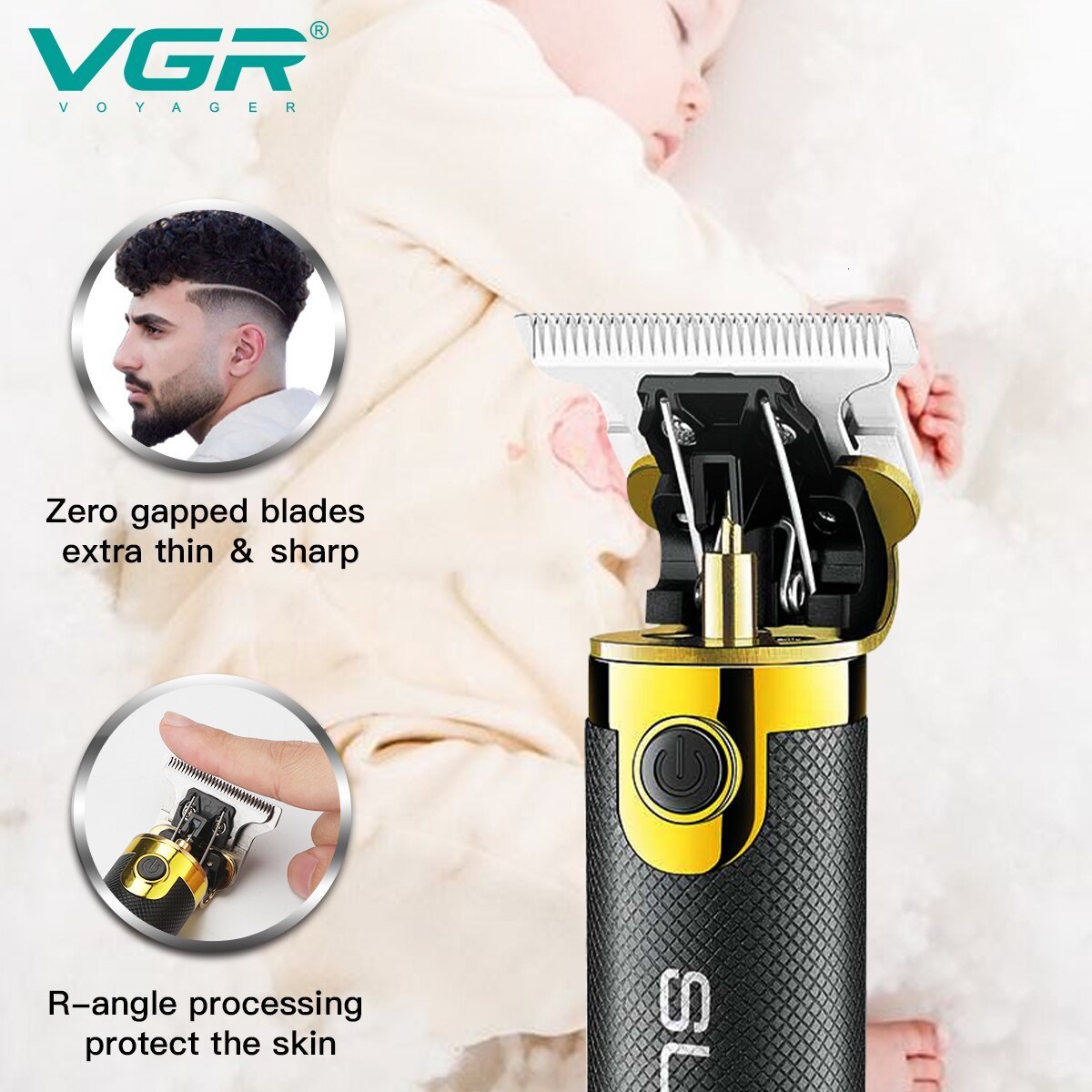 Electric Shavers VGR Hair Trimmer T9 Professional Cutting Machine Cordless Rechargeable Bald for Men V 082 230906
