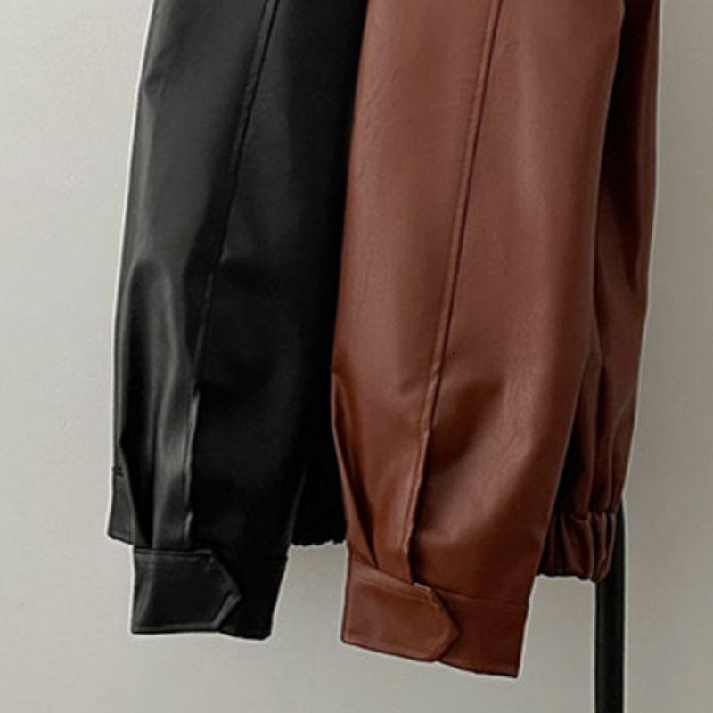 Men's Jackets PU Leather Jackets Men Bomber Coats American Retro Streetwear Chic Handsome Zip-Up Y2k Clothes Cool Pure Minimalist Chaqueta 230906