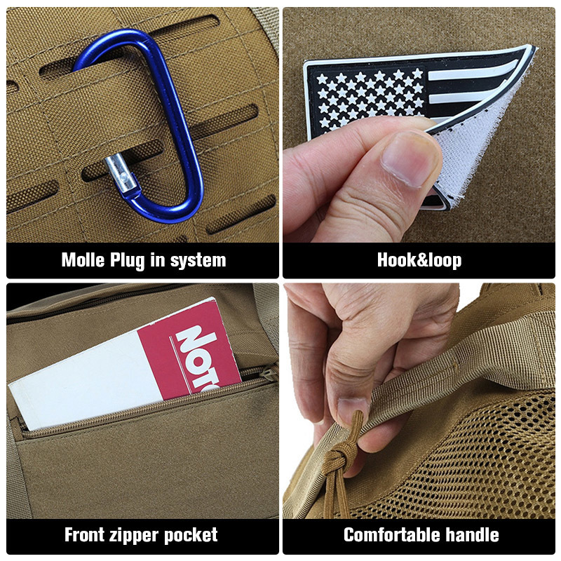 Backpack Military Tactical Shoulder Handbag Outdoor Gym Fitness Sports Men Army Pouch Waterproof Molle Camping Hiking Travel Pack XA851Y 230907