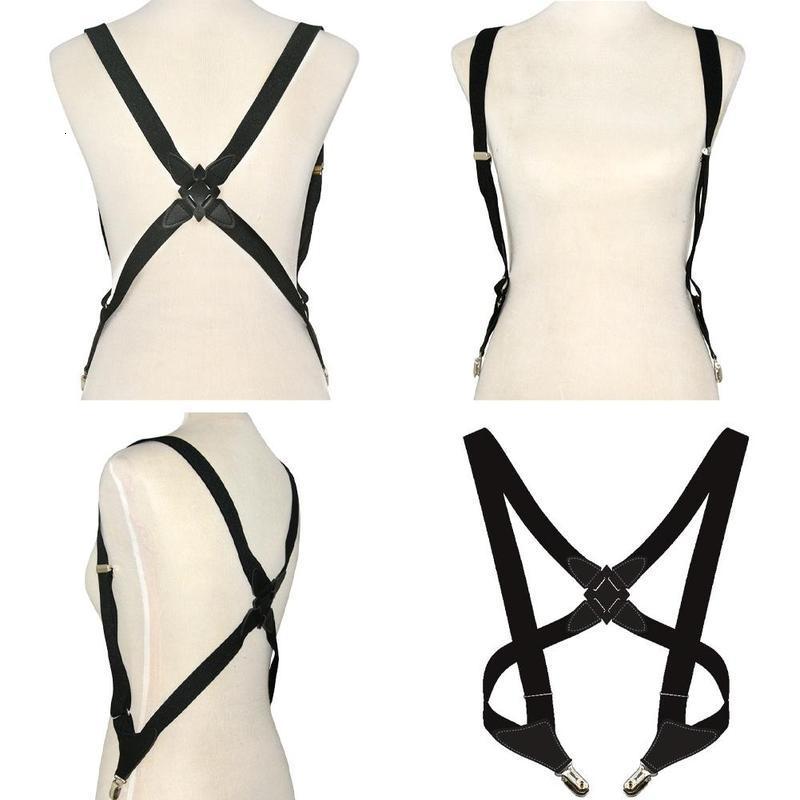 Suspenders Men's Suspenders Adjustable Braces X Shape Elastic Strap Side Clip Crossover Adult Suspensorio Trousers Apparel Accessories 230907