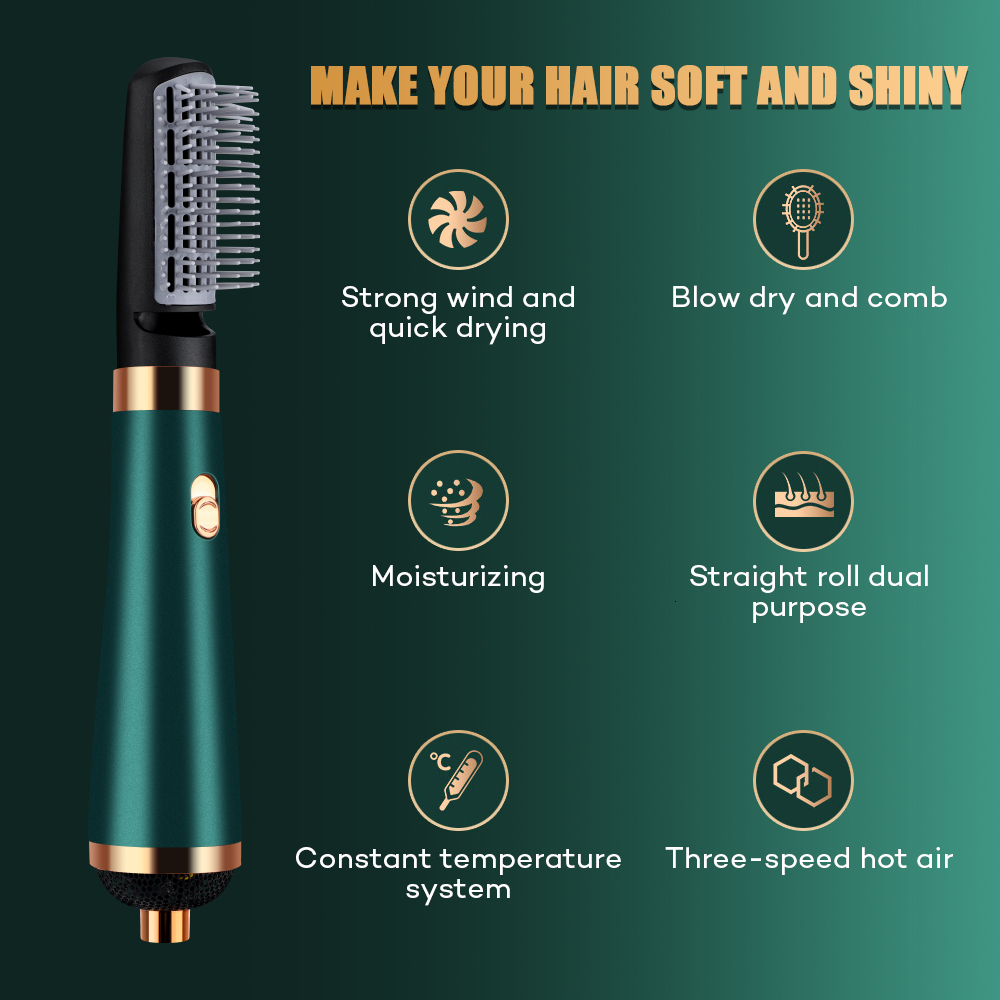 Hair Dryers 3 IN 1 Dryer Air Brush 1200w Curler Straightener Comb Curls One Step Styling Tools Electric Ion 230906