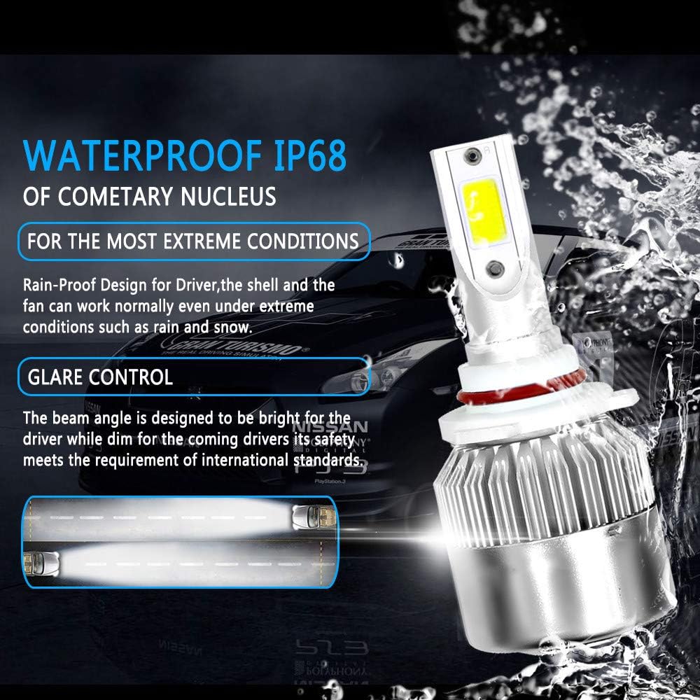 LED Headlight Conversion Kit All In One 72W 7600LM C6 Headlight Bulbs for car H4/H7/H8/H9/H11/H13/9004/9005/9006/9007/9012 Auto Headlamp 4300K 6000K 8