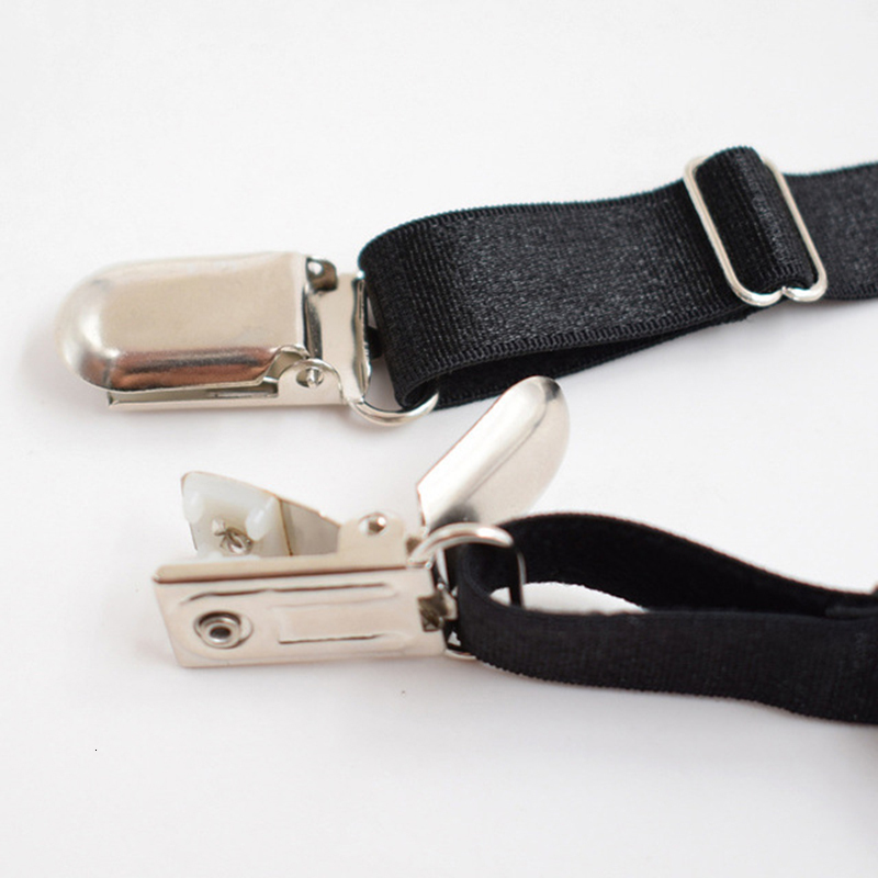 Suspenders 1 Pair Men Shirt Stays Belt with Nonslip Locking Clips Keep Shirt Tucked Leg Thigh Suspender Garters Belt 230907