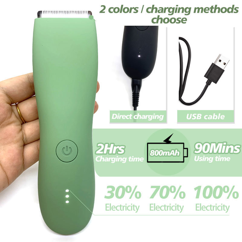 Electric Shavers Body Hair Trimmer Shaver for Men Ball Groin Pubic Replaceable Ceramic Blade Groomer Razor Waterproof Clippe 230906