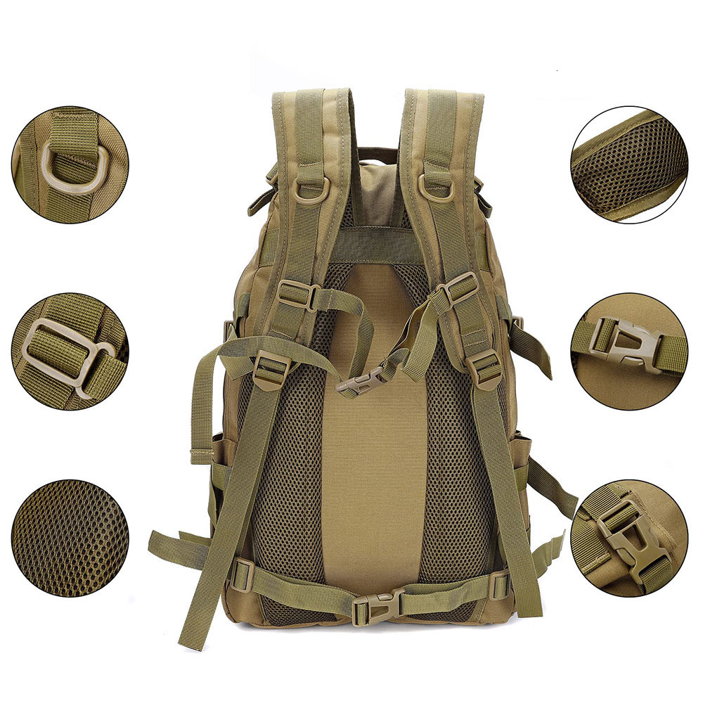 Backpack 40L Tactical Backpack Sports Outdoor Travel Backpack Hiking Mountaineering Camouflage Military Backpack Large Capacity Backpack 230907
