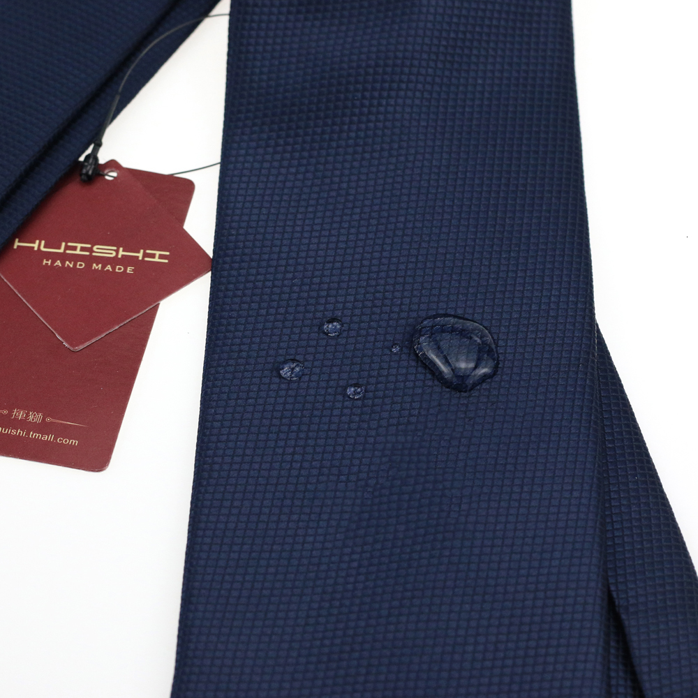 Neck Ties HUISHI 8CM 8 Styles Mens Solid Dark Blue Color Neck Tie 6cm Waterproof Jacquard Necktie Daily Wear Cravat Wedding Party For Men 230907
