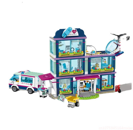 Aircraft Modle 932pcs Heartlake City Park Hospital Compatible 41318 Friends Building Block Girl Bricks Toys For Children Birthday Gifts 230907