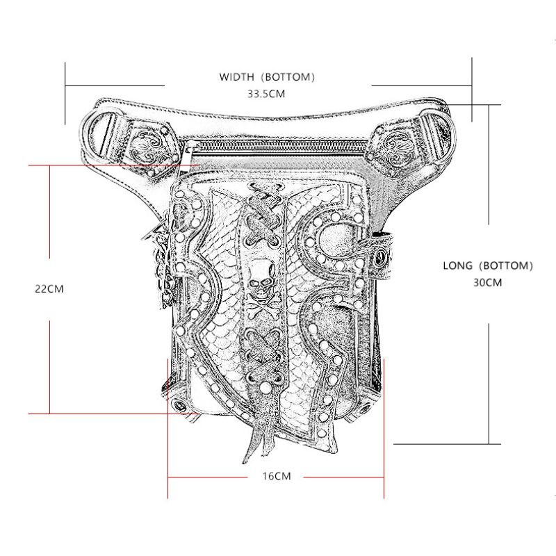 Waist Bags Chikage Euramerican Y2K style Women's Waist Pack Steampunk Motorcycle Single Shoulder Crossbody Bag Personality Fanny Pack 230907