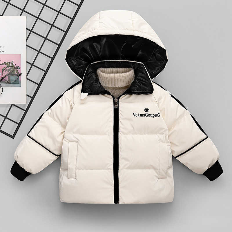 Down Coat New Baby Boys Coats For Autumn Winter Outerwear Children Hooded White Down Jacket R230905