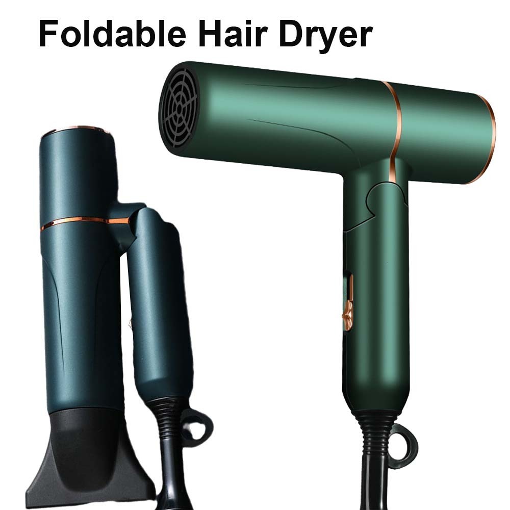 Hair Dryers Blue Light Negative Ion Dryer Travel Mini 1000W Professional Folding Blow Drier Cold Wind Air Blower Salon Tools 230906