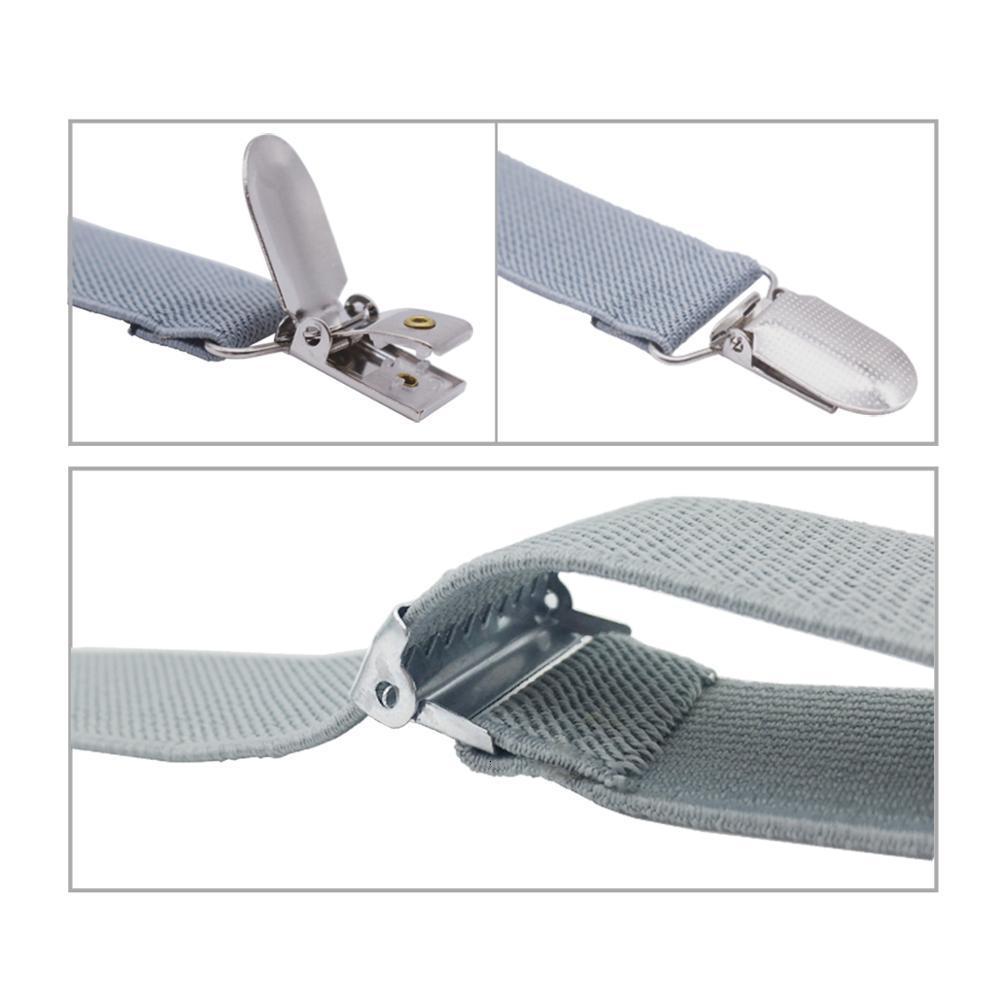 Suspenders Men Black Suspenders Belt with Leather Polyester Elastic Clipon Braces 230907