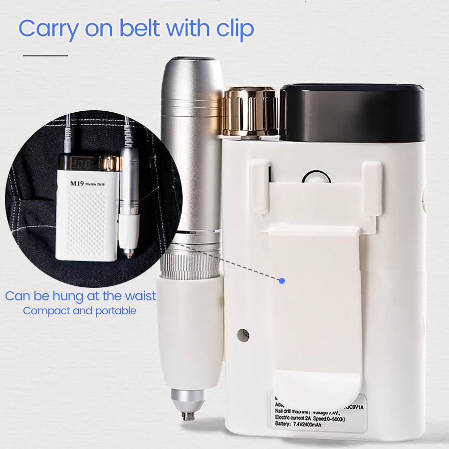 Nail Manicure Set Nail Drills for Acrylic Nail Professional 50000rpm Electric Nail File Machine for Home and Salon Rechargeable Efile for Gel Nail 230