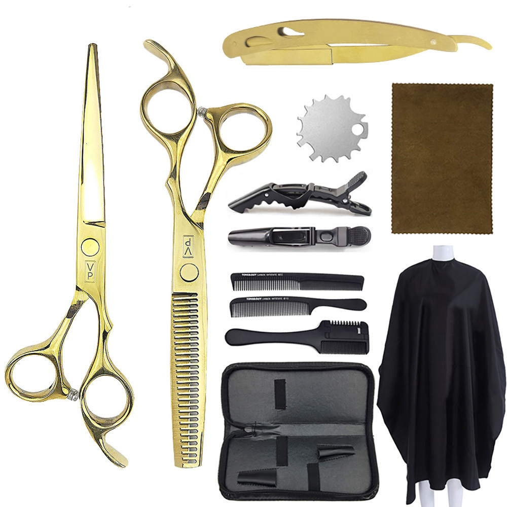 Scissors Shears 60" Hair Professional Hairdressing Set Barber Thinning Cutting Tool Hairdresser 230906
