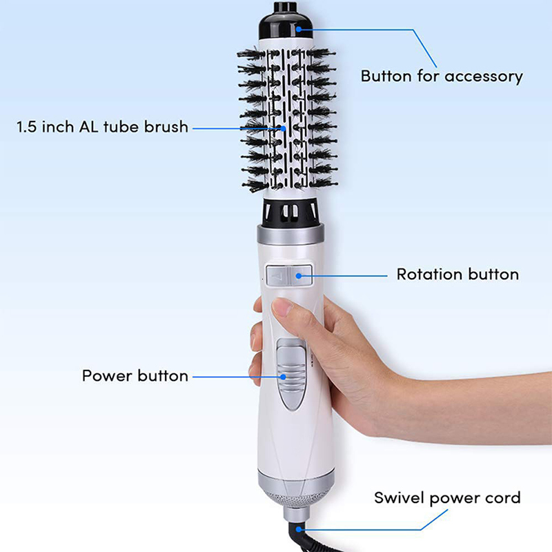 Hair Dryers 3 in 1 Rotating Electric Straightener Brush Curler Dryer Air Comb Negative Ion HairAir Brushes 230906