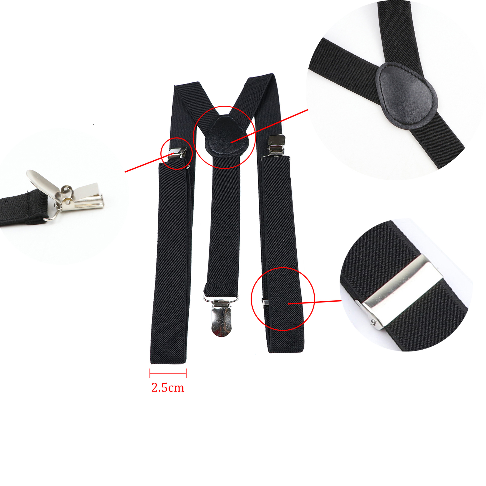 Suspenders Solid Color Elastic Leather Suspenders Braces Men Women Black Blue Red Adjustable Straps For Wedding Suit Skirt Accessories Gift 230907