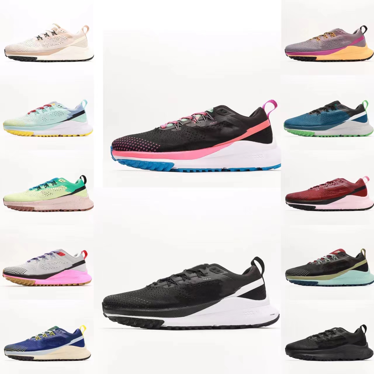 2023 Pegasus Trail 4 Marathon Running Shoes New Design Noble Green Picante Red Reacts Acg Mountain Fly Low Multicolor Black Grey Men Women Size36-45