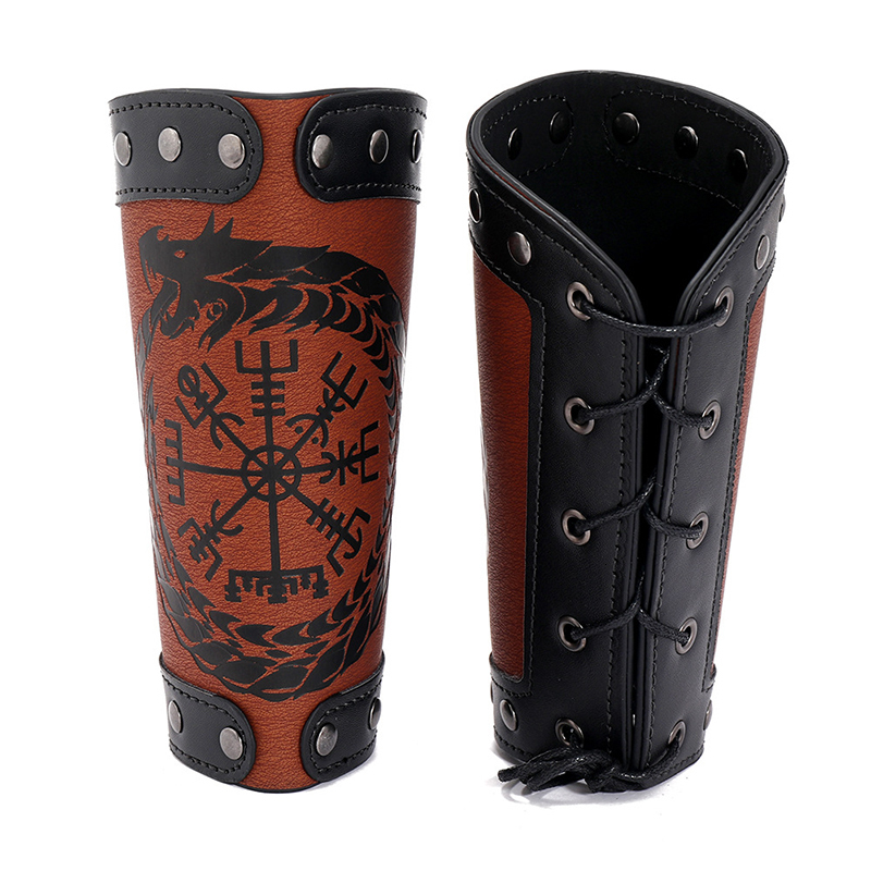 Bangle Odin Symbol of Runes Wide Bangle Nordic Viking Compass Punk Dragon Head Leather Bracelet Men Cuff Wristband Jewelry Gift 230907