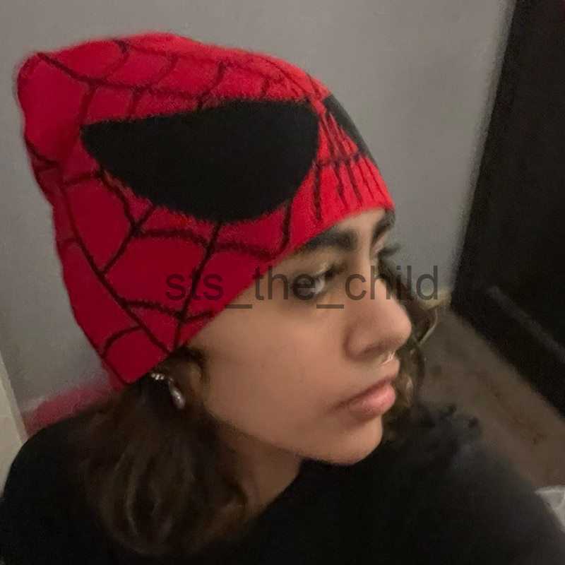 Beanie/Skull Caps New Cartoon Spider Embroidered Beanies Hat Men Winter Autunm Warm Knitted Bonnet Cap Soft Wool Skullies Beanies Caps Bonnet x0907