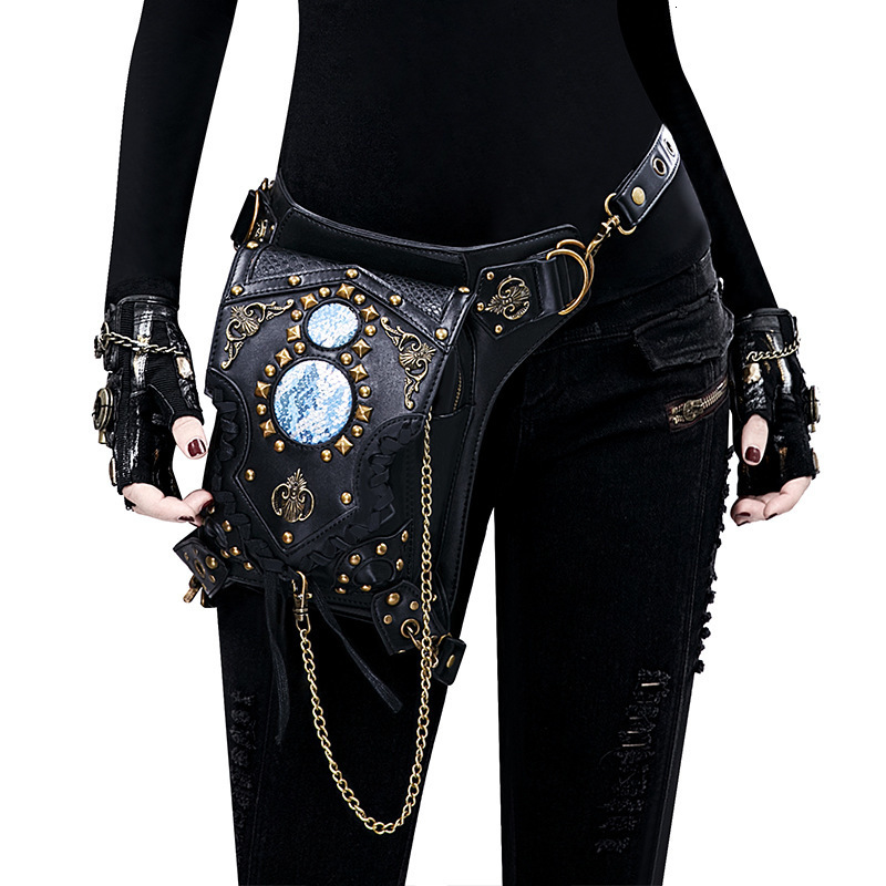 Waist Bags Chikage Personality Steampunk Style Shoulder Bag Large Capacity Multi-function Chain Bag Y2K style Trend Unisex Fanny Pack 230907