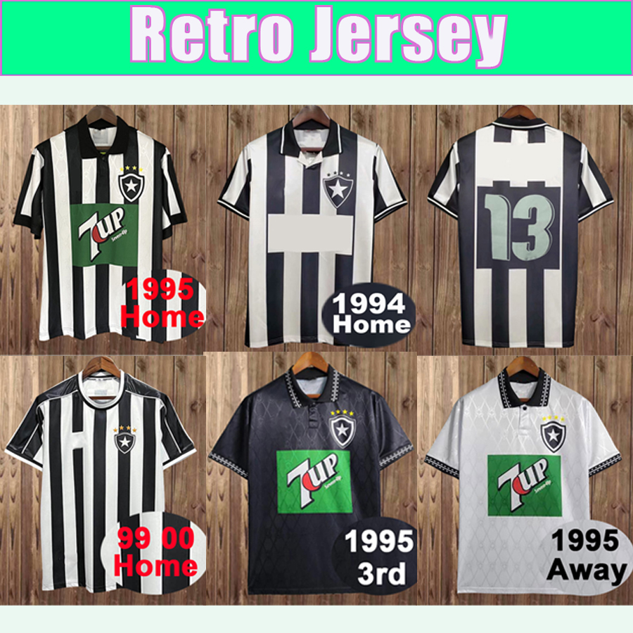1994 Botafogo FR Retro Soccer Jerseys Home Black White Football Shirt Short Sleeves Uniforms