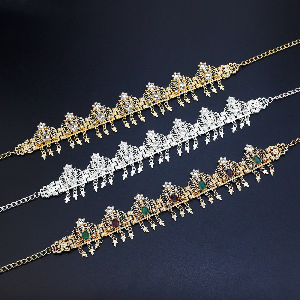 Wedding Hair Jewelry Sunspicems Algeria Tassels Forehead Chain Hairband Bride Crown Hair Chain Hairware Morocco Women Wedding Jewelry Hair Pieces 2309