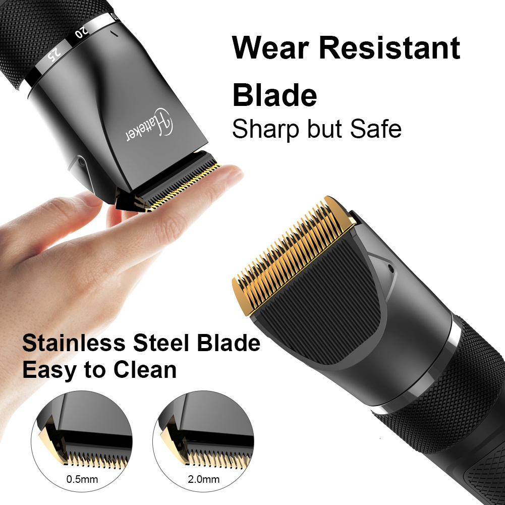 Electric Shavers HATTEKER Professional Hair Clipper Multifunction Haircut for Men Stainless steel Blade Trimmer Nose Beard Trim 230906