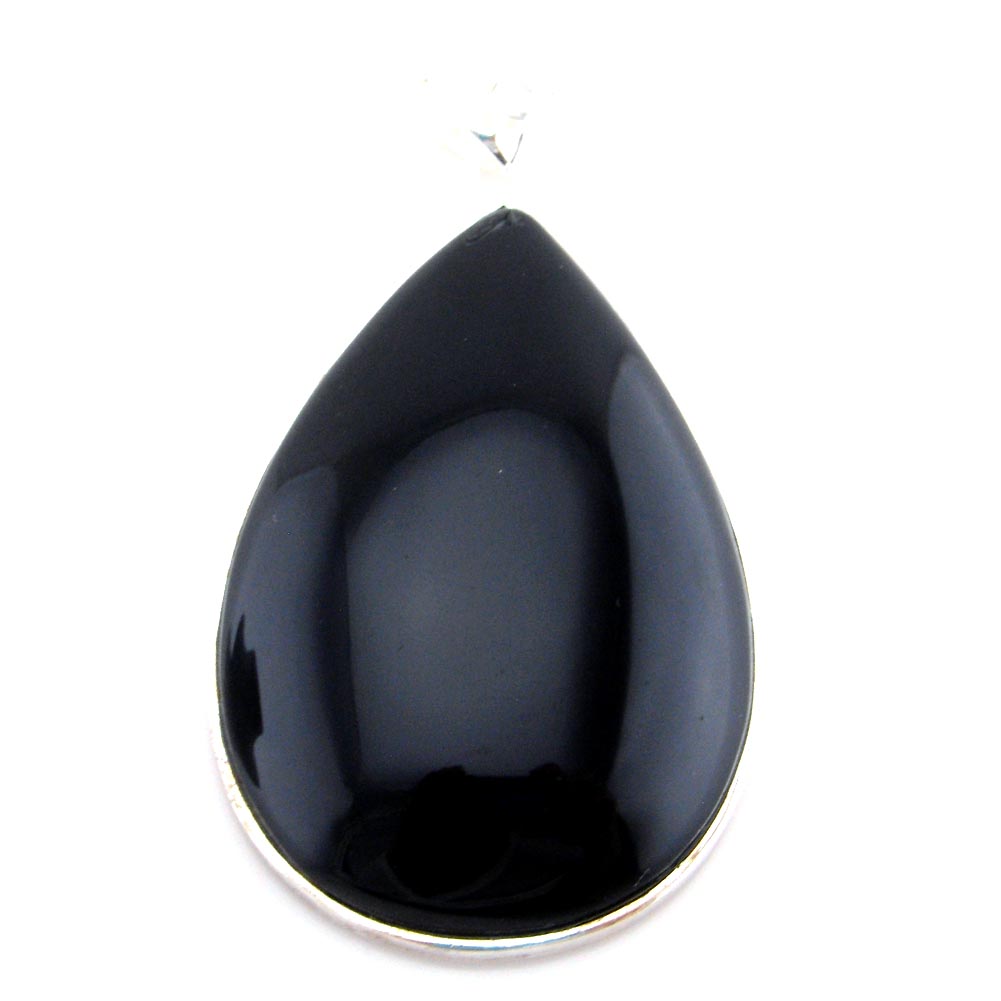 Natural Black Obsidian Pendants Teardrop Black Natural Stone Pendant Necklace Jewelry For Women Men Natural Black Agate Pendant