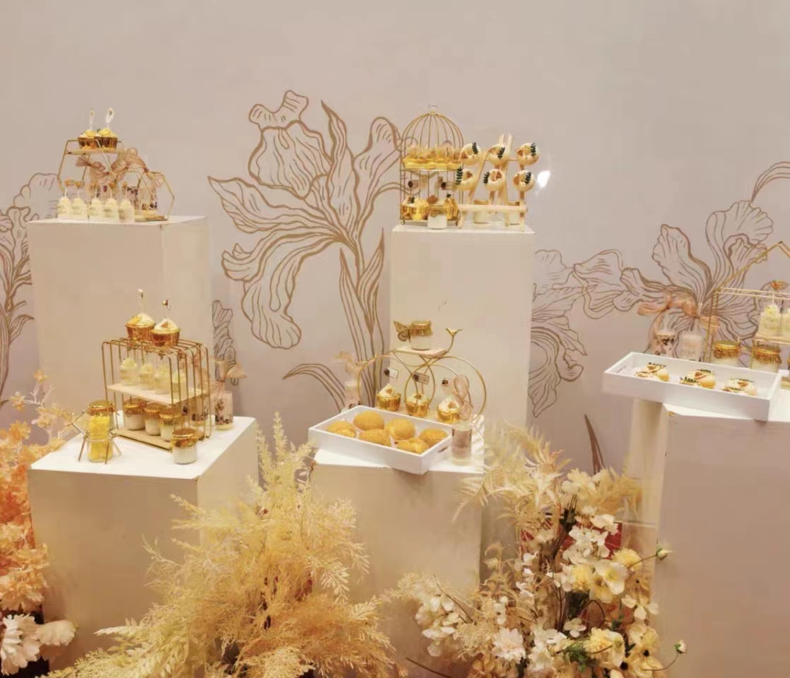 8PCS Wedding Table Centerpieces Decoration Business Meeting Buffet Cake Holder Event Ladder Dessert Stand Candy Bar Window Display Column Tea Break Pa