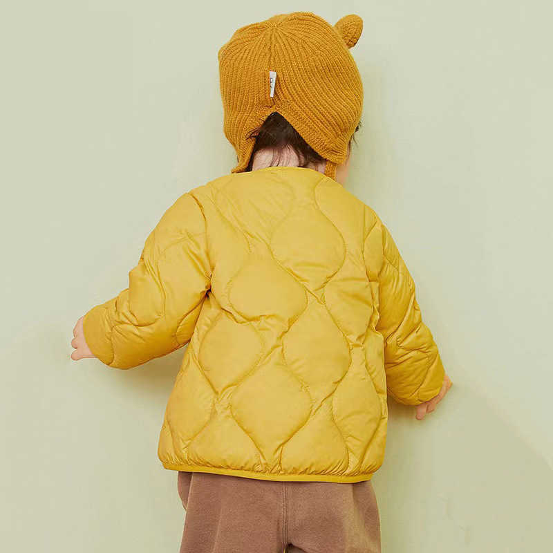 Down Coat Children Down Coats 2023 New Autumn Baby Boys Ultra Light Jackets Child Girls Collarless Fluffy Toddler Winter Coat R230905