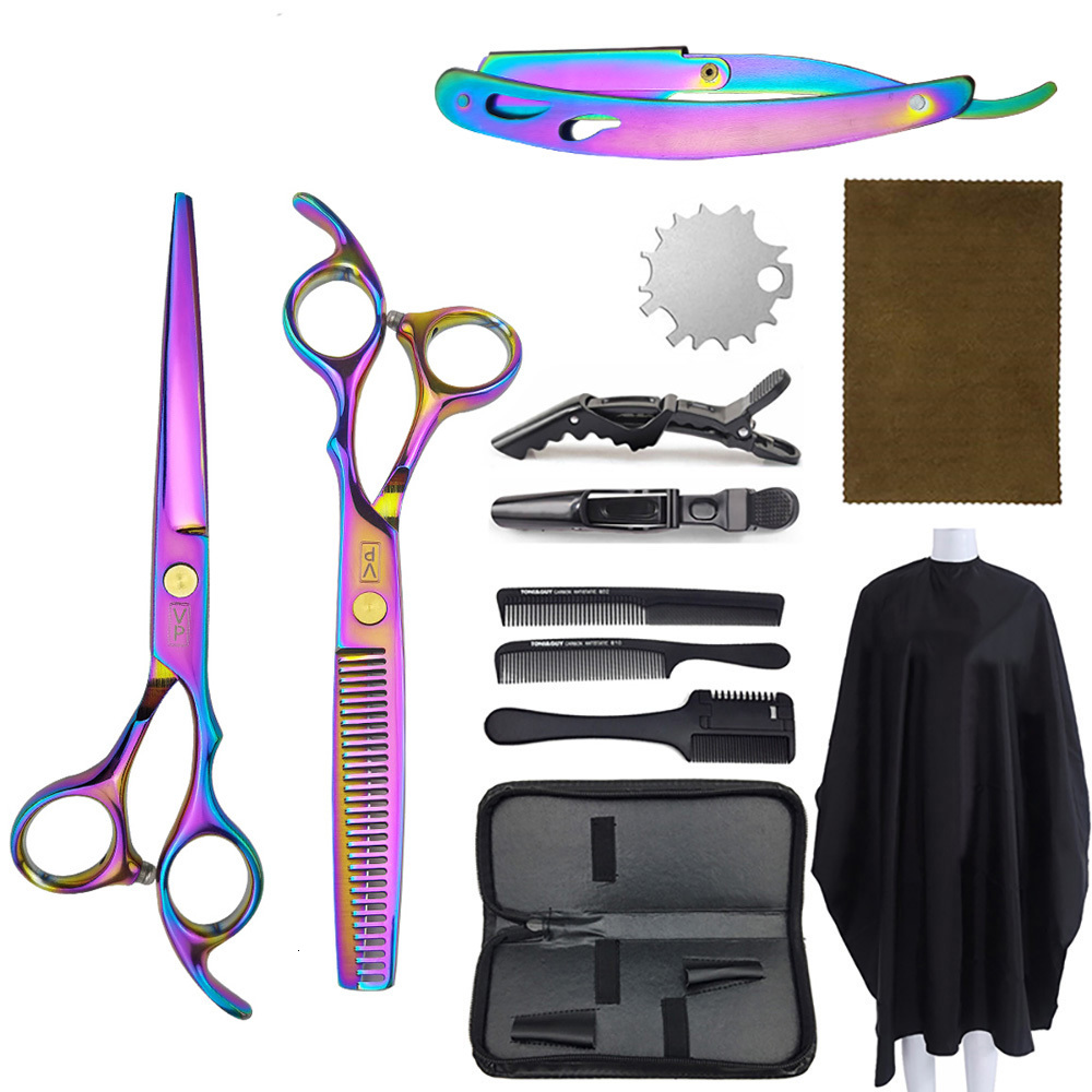 Scissors Shears 60" Hair Professional Hairdressing Set Barber Thinning Cutting Tool Hairdresser 230906