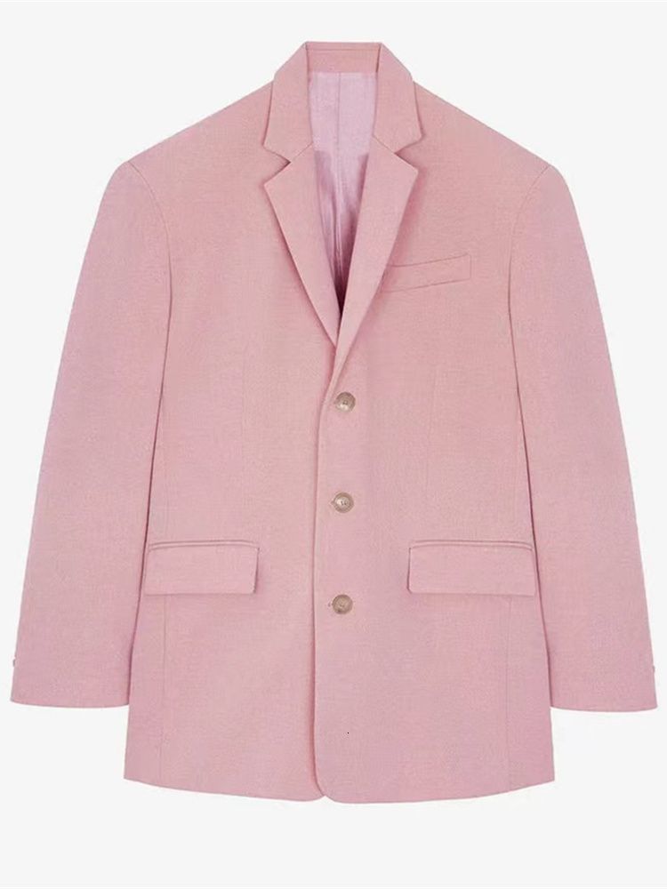 Women Blends Women Wool Blend Shoulder Padded Blazer Autumn Winter Lady Basic Casual All Match Office Wear Silhouette Jacket 230906