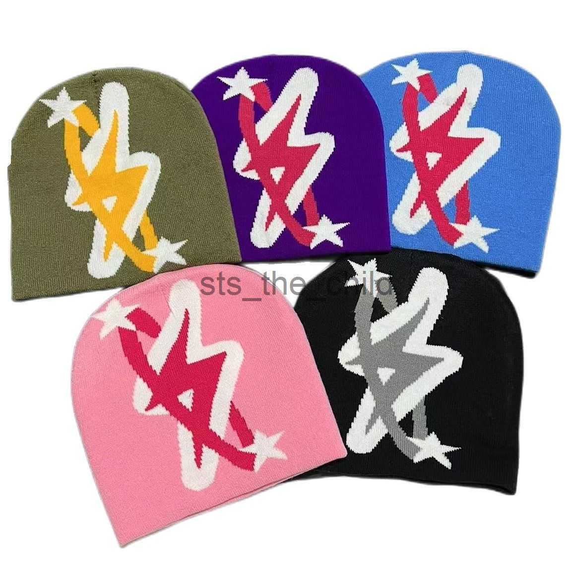 Beanie/Skull Caps Embroidery Knitted Winter Hats Graphic Unisex Jacquard Beanie x0907
