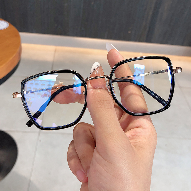 Sunglasses Frames 3Color Computer Blue Blocking Light Glasses Men Eyeglasses Frame Transparent Opticos Para Mujer Vintage Square Glasses Women 230907