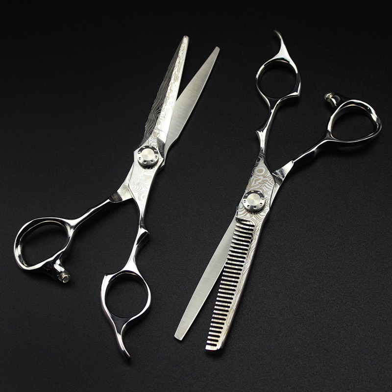 Scissors Shears professional Damascus 6 '' hair scissors cutting scissor barber tools haircut thinning shears set hairdressing 230906