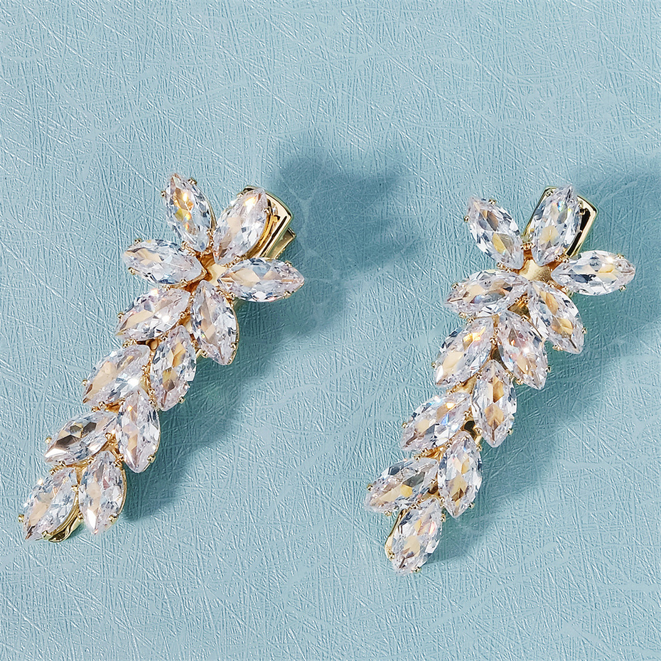 Wedding Hair Jewelry Efily Korean Fashion Cubic Zirconia Hair Clips 2PcsLot Crystal Barrette Hairpins for Women Girl Bridal Wedding Hair Accessories 2