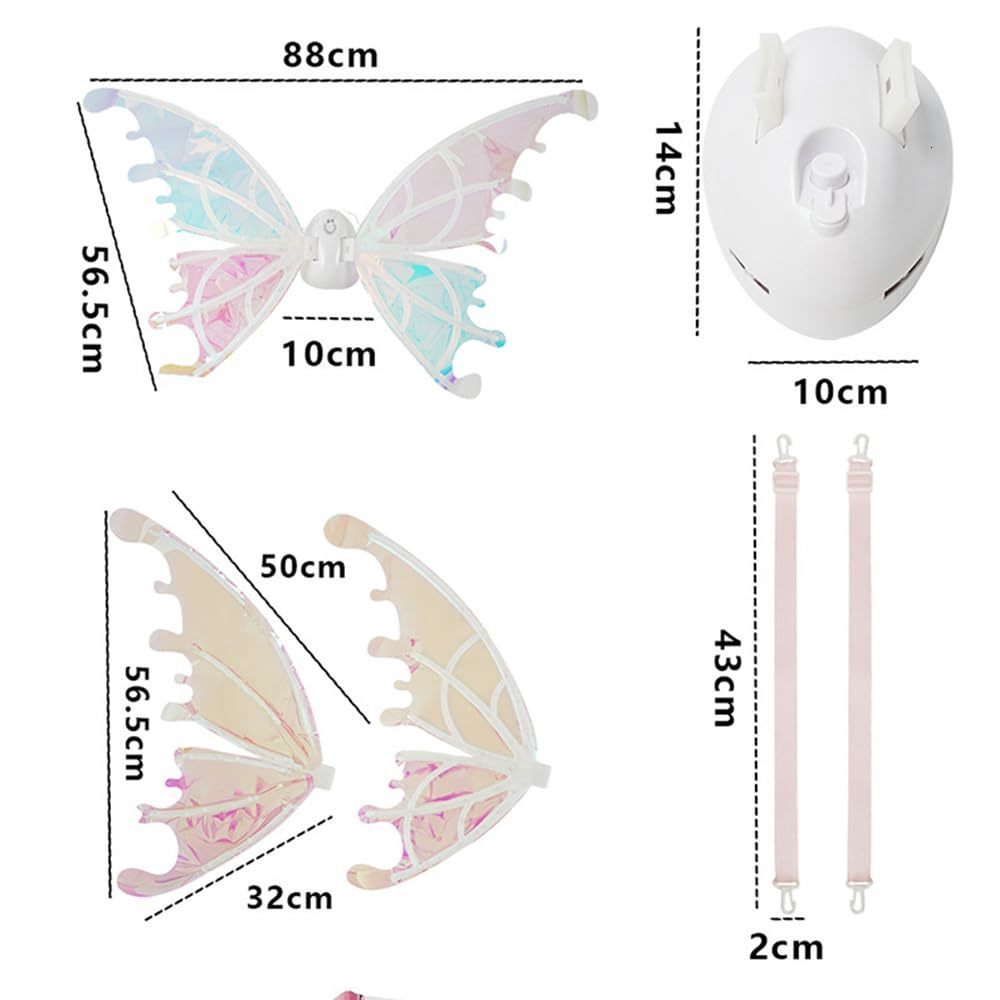 Dog Collars Leashes Light Up Fairy Wings for Dogs Electric Glowing Musical Butterfly with Led String Lights Pet Party Favor Dress 230906