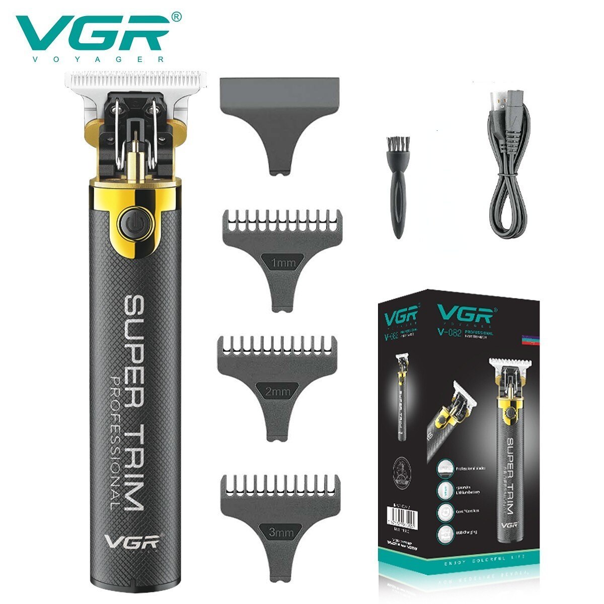 Electric Shavers VGR Hair Trimmer T9 Professional Cutting Machine Cordless Rechargeable Bald for Men V 082 230906