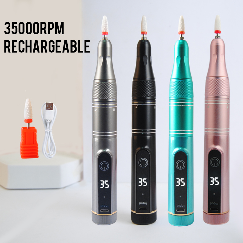 Nail Manicure Set 35000RPM Rechargeable Nail Drill Machine Portable Manicure Drill Nail Cuticle EFile Nail Polisher Cordless Nail Drill Machine 230809