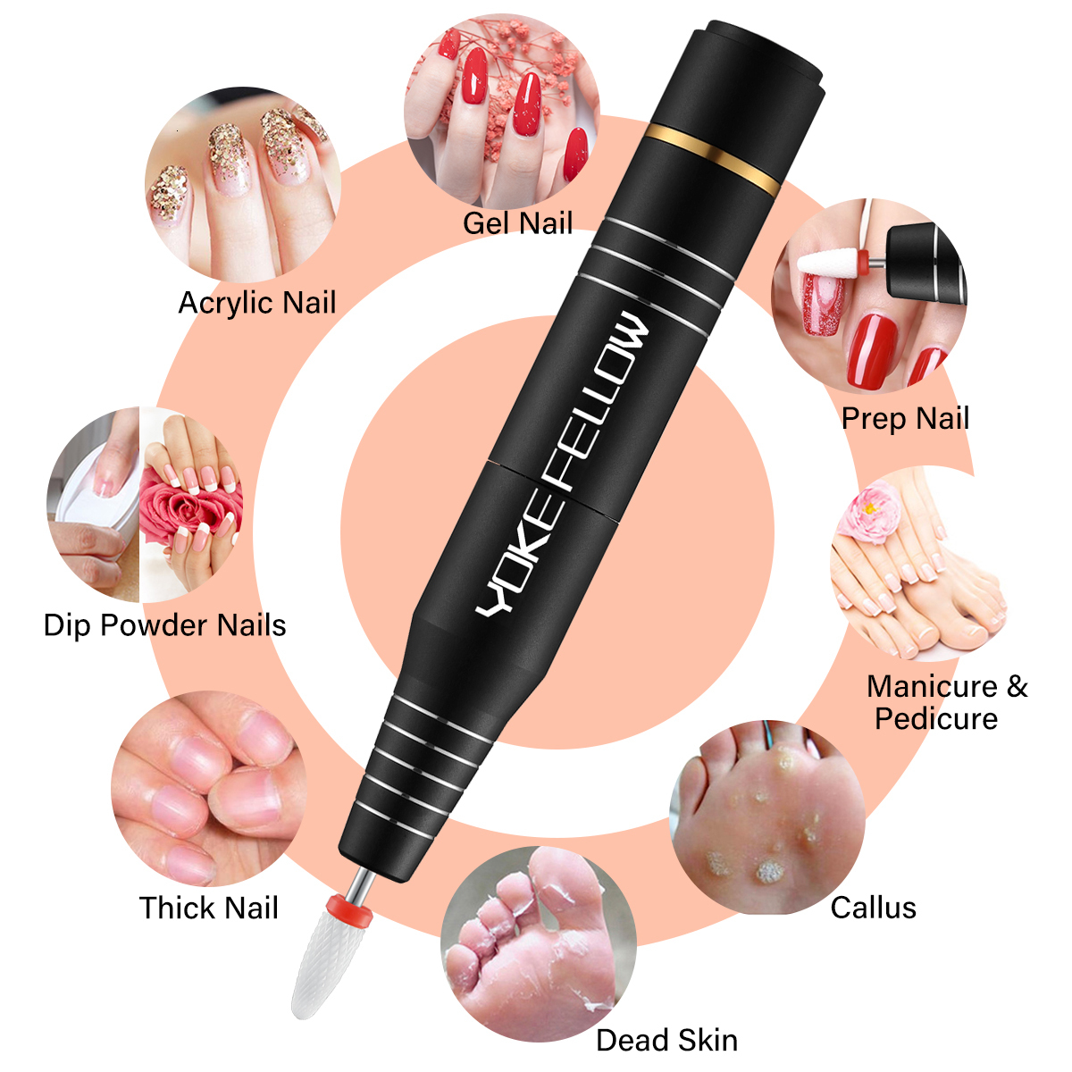 Nail Manicure Set 30000RPM Electric Nail Drill Machine USB Nail Polish Pen Manicure Tool Portable Nail File Milling Cutter Equipment For Salon 230809
