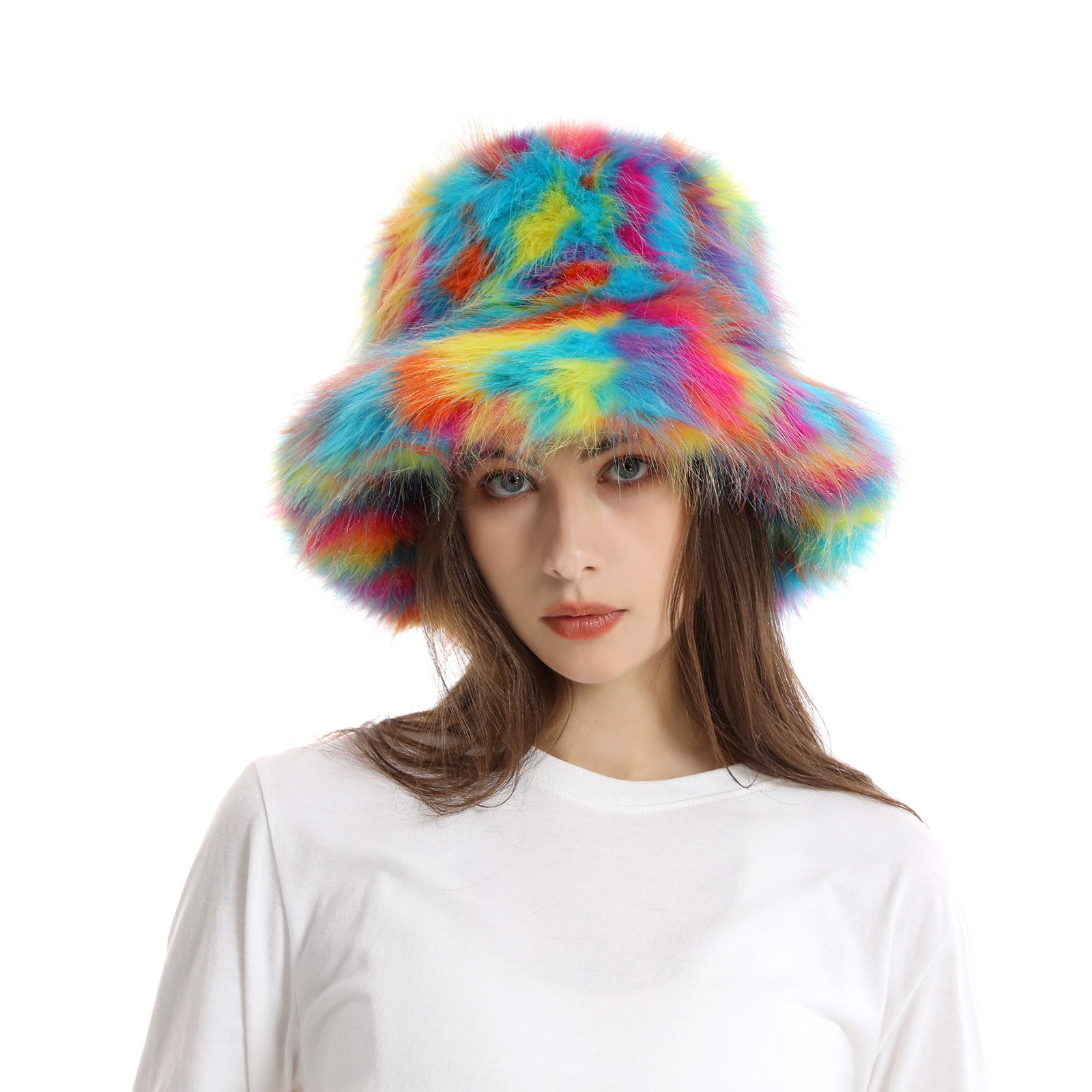 Wide Brim Hats Bucket Hats Fur hat Women's elegant autumn and winter fur Bucket hat Korean version high class warm hat cover cap 230906