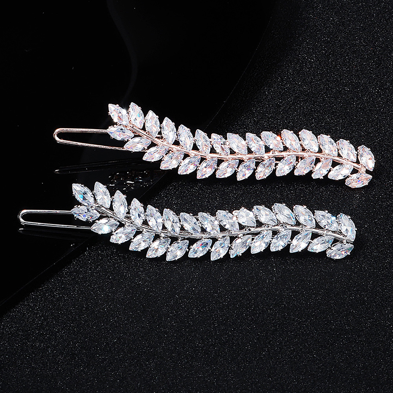 Wedding Hair Jewelry Miallo Fashion Barrette Cubic Zirconia Leaf Hair Clips for Women Accessories Bridal Wedding Hair Jewelry Party Bride Headpiece 23